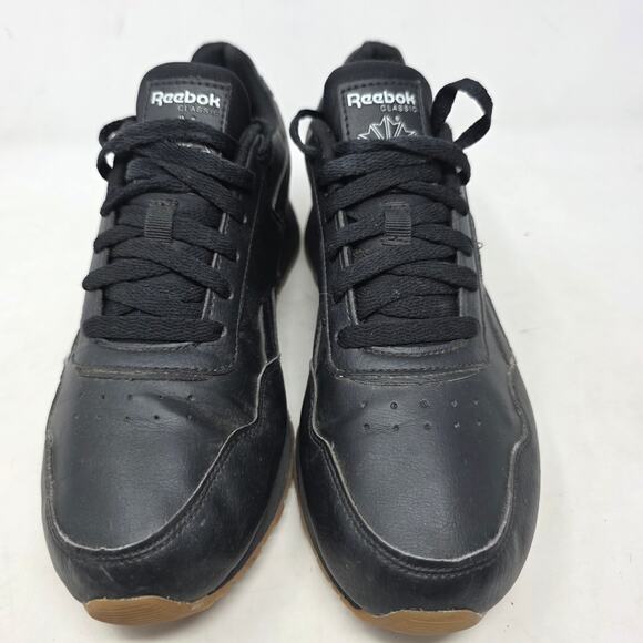 Reebok Classic Leather Black Womens 9 Retro Casual Sneakers - Picture 3 of 8